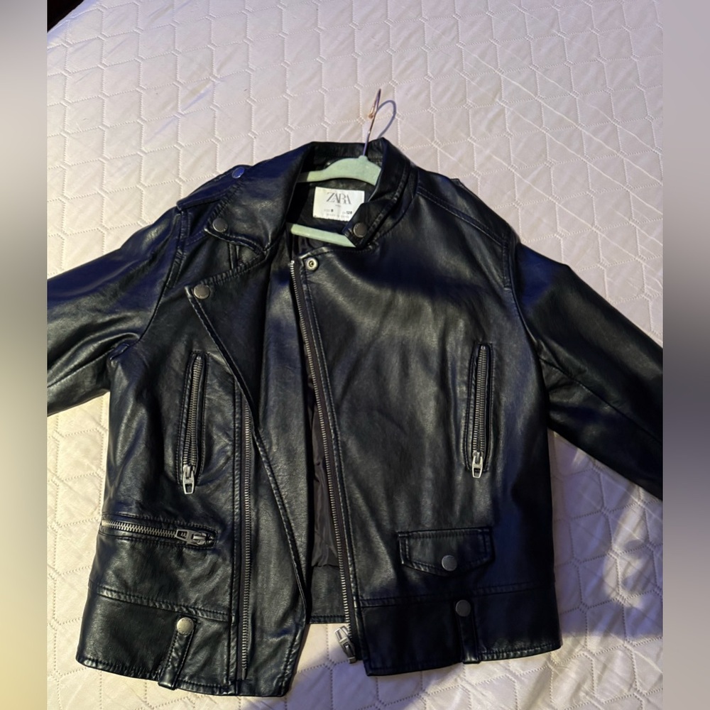 Zara Kids faux leather jacket size 8